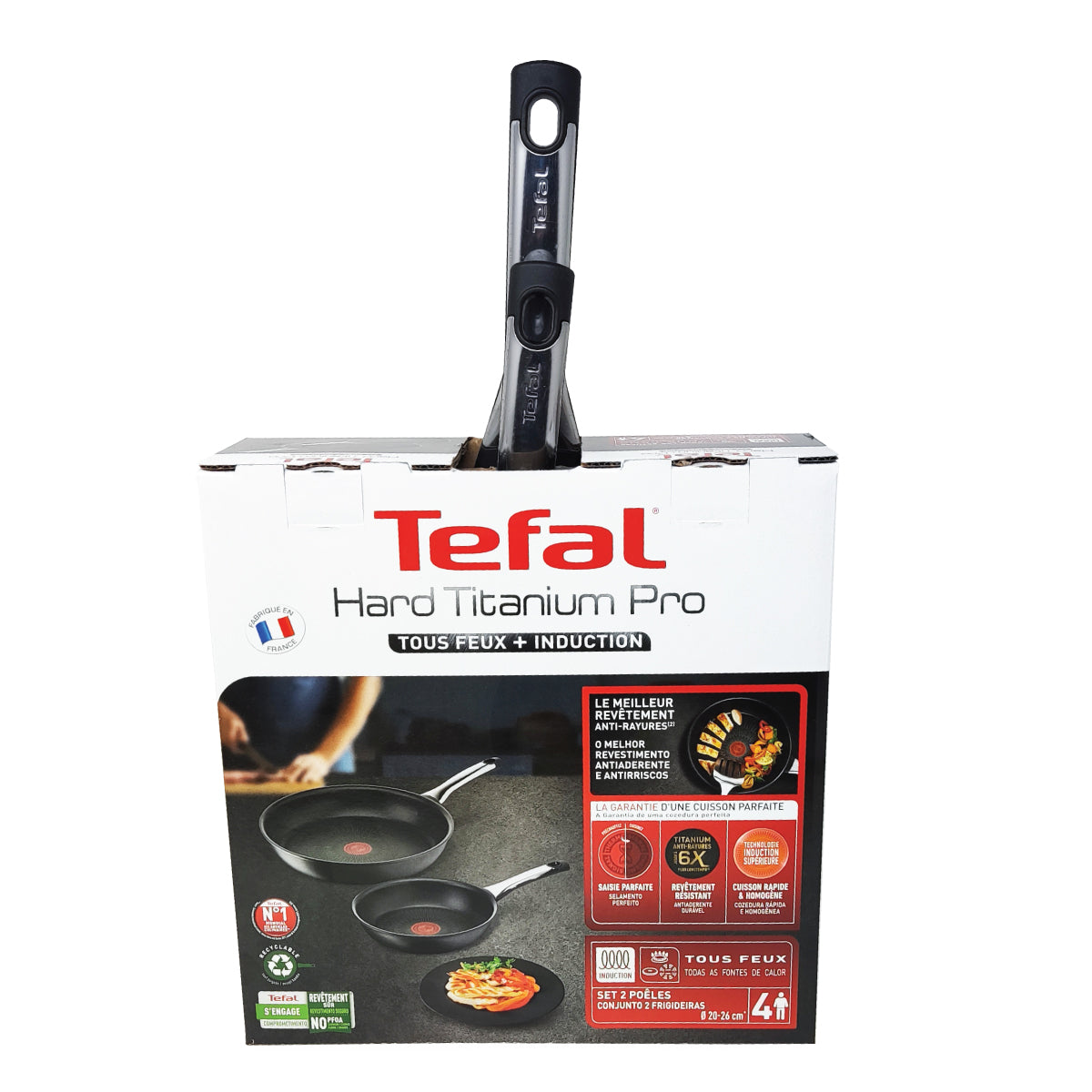 Juego de 2 Sartenes 20/26 cm Hard Titanium Pro T-Fal G2699182