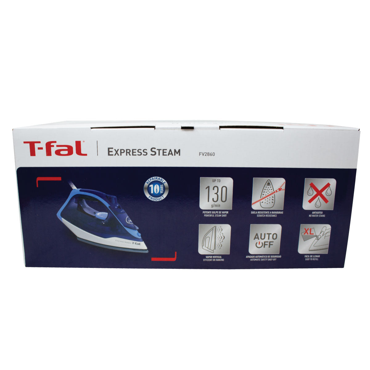 Plancha de Vapor Suela de Ceramica con Autoapagado Express Steam Azul T-Fal FV2860X0