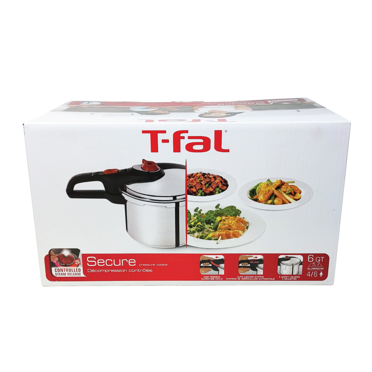 Olla Express de Presión 6 Qt (5.7 L) Secure Aluminio T-fal P2614632