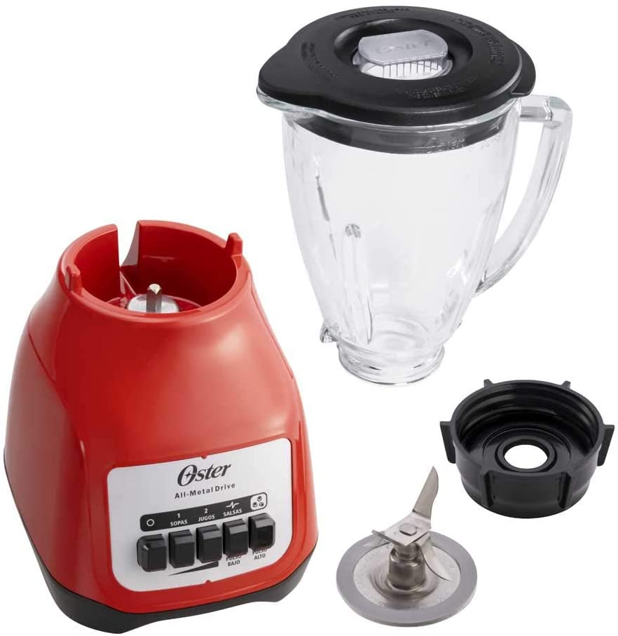 Licuadora 2 Velocidades + 2 Pulso Vaso de Vidrio Roja Oster BLSTKAG-RPB-013 (2110245)