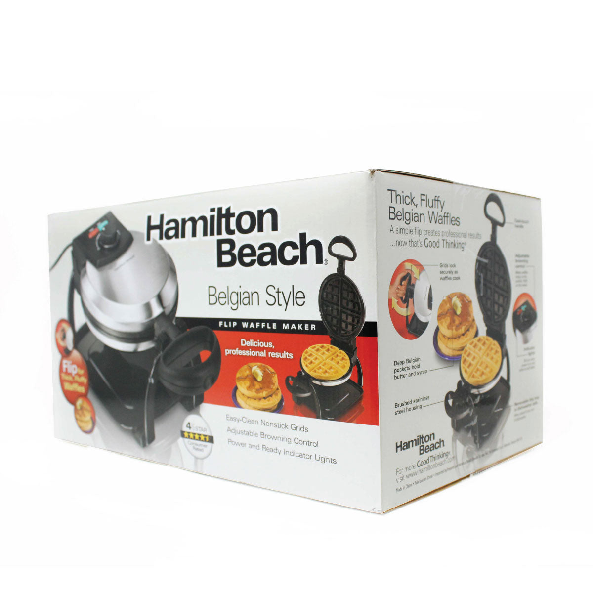 Waflera Rotatoria con Antiadherente de Acero Inoxidable Hamilton Beach 26010R
