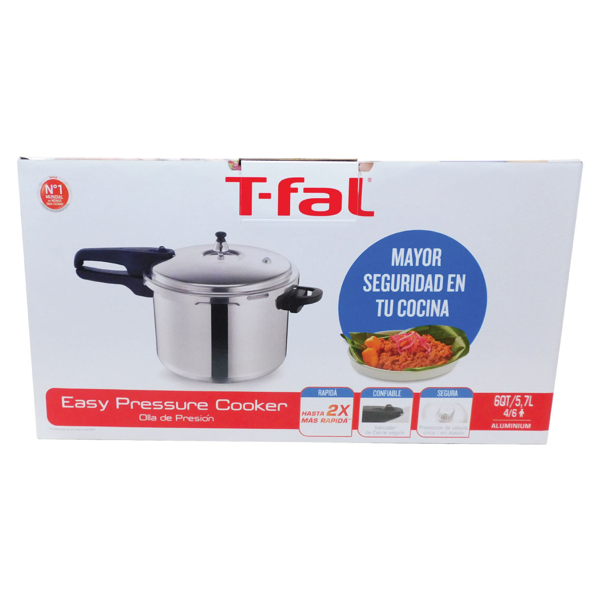 Olla Express de Presión 6 QT (5.7 L) Aluminio T-Fal 92160PC