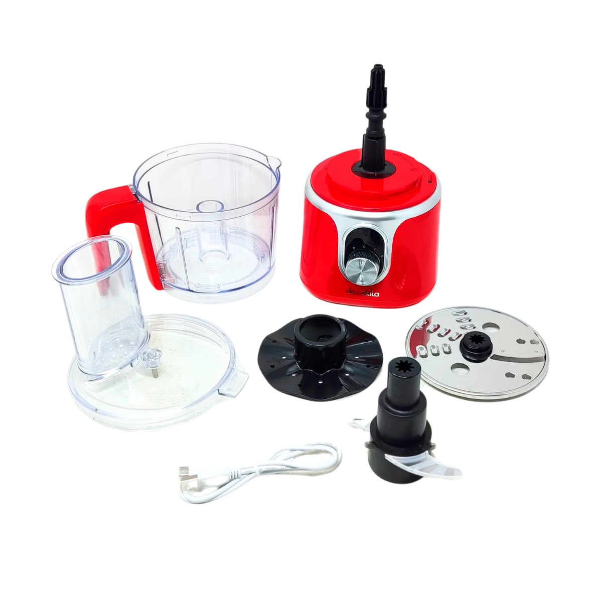 Procesador de Alimentos Inalámbrico Rojo Decakila KMMG005R (Caja de 4 Piezas)