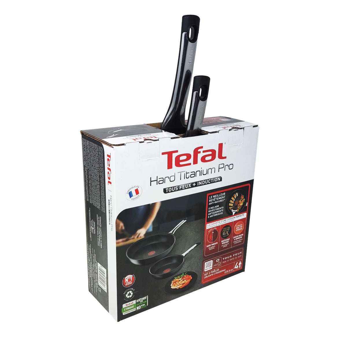 Juego de 2 Sartenes 20/26 cm Hard Titanium Pro T-Fal G2699182