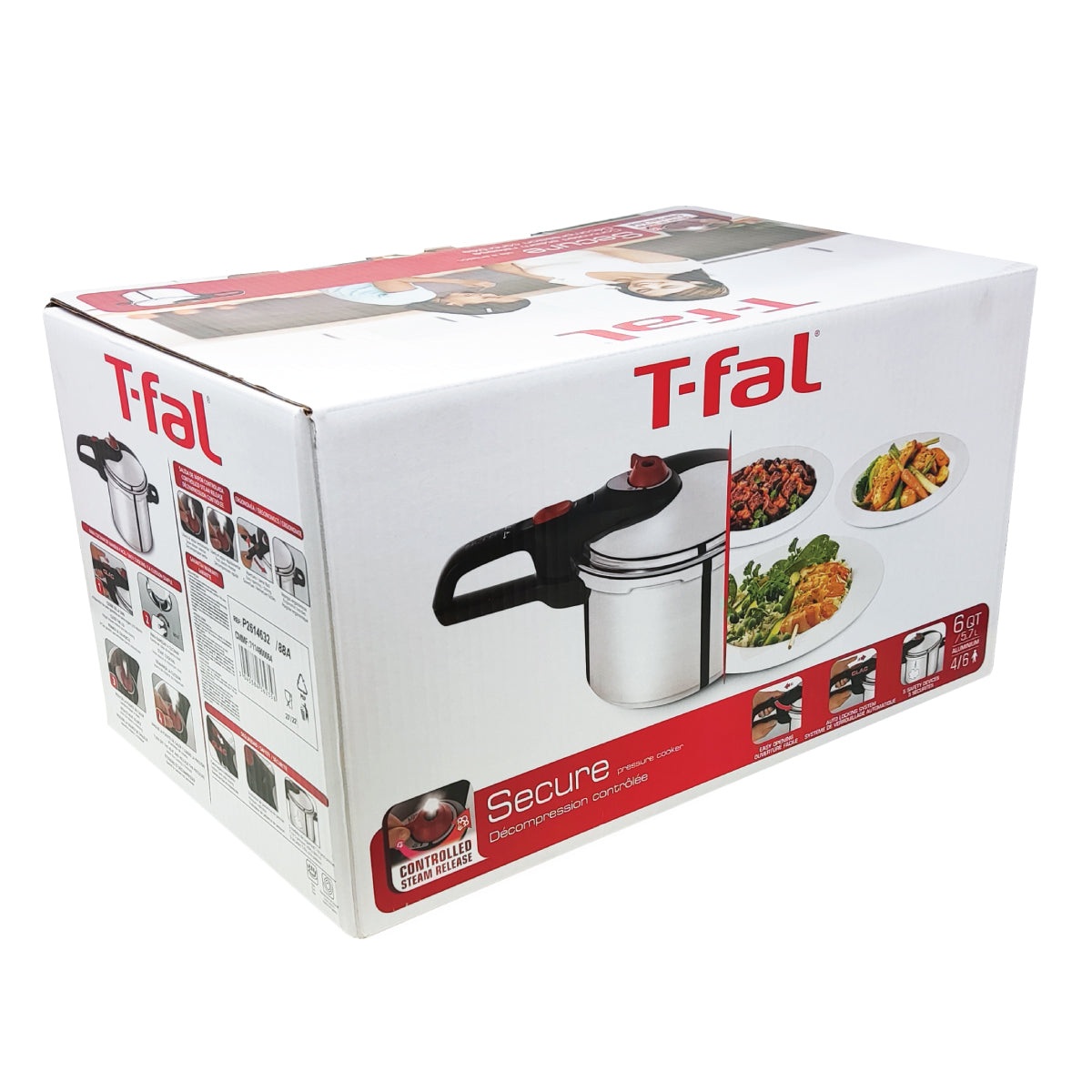 Olla Express de Presión 6 Qt (5.7 L) Secure Aluminio T-fal P2614632
