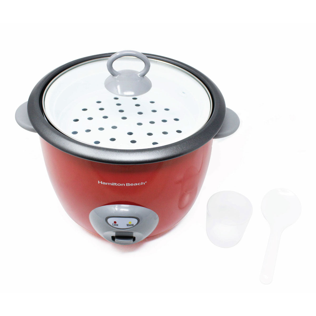 Arrocera Eléctrica de 20 Tazas con Accesorios Roja Hamilton Beach 37538