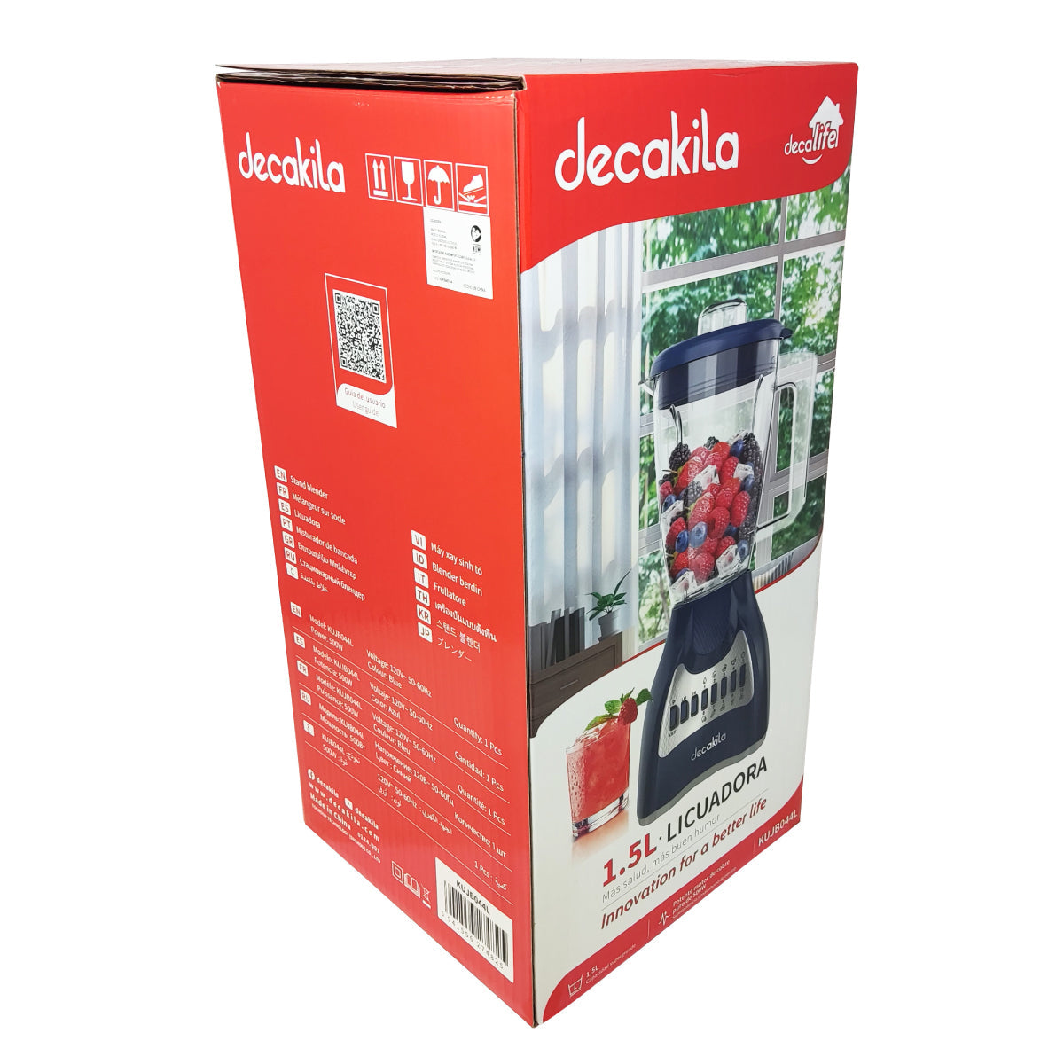 Licuadora 10 Velocidades Vaso Plástico Azul Decakila KUJB044L