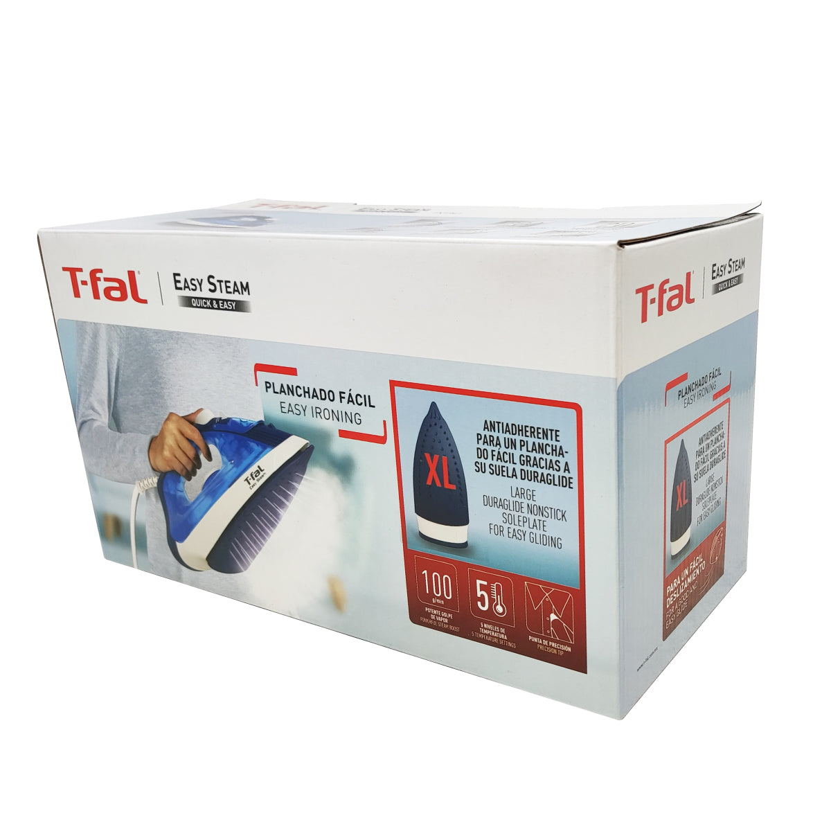Plancha De Vapor Suela de Cerámica Easy Steam Azul T-Fal FV1941X0