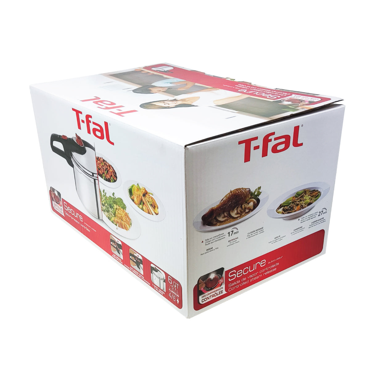 Olla Express de Presión 6 Qt (5.7 L) Secure Aluminio T-fal P2614632