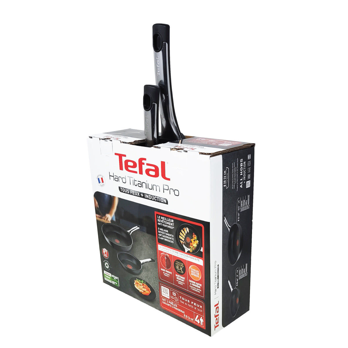 Juego de 2 Sartenes 20/26 cm Hard Titanium Pro T-Fal G2699182