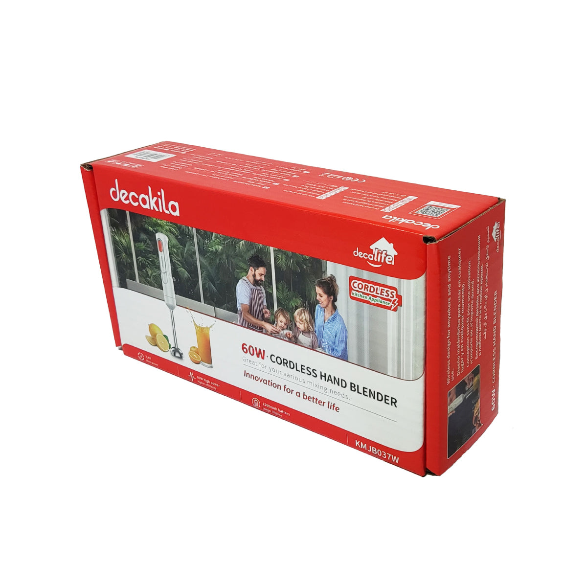 Batidora de Inmersión Blanca 1 Velocidad Inalámbrica Decakila KMJB037W (Caja con 8 Piezas)