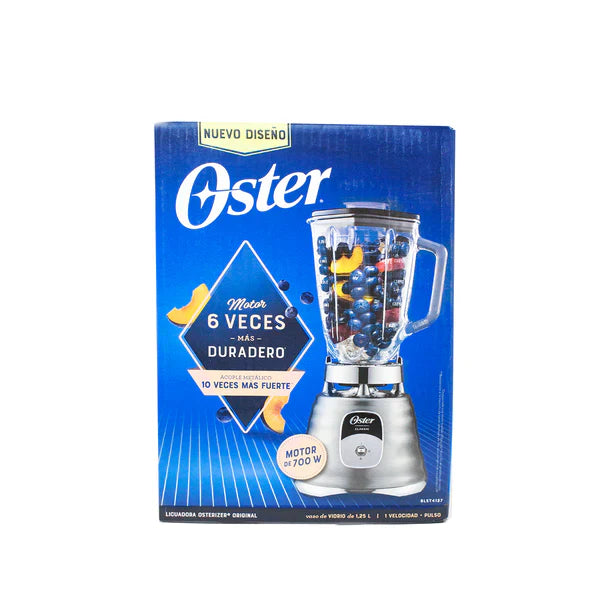 Licuadora 1 Velocidad + Pulso Vaso de Vidrio Clásica Cromo Oster BLST4127 (2114112)