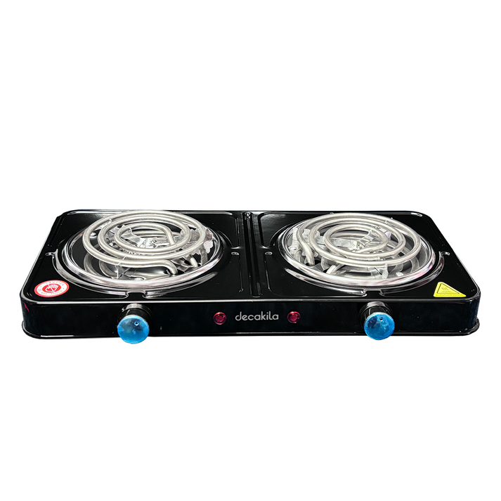 Parrilla eléctrica de 2 Resistencias con Regulador de Temperatura Negro Decakila KUCC002B