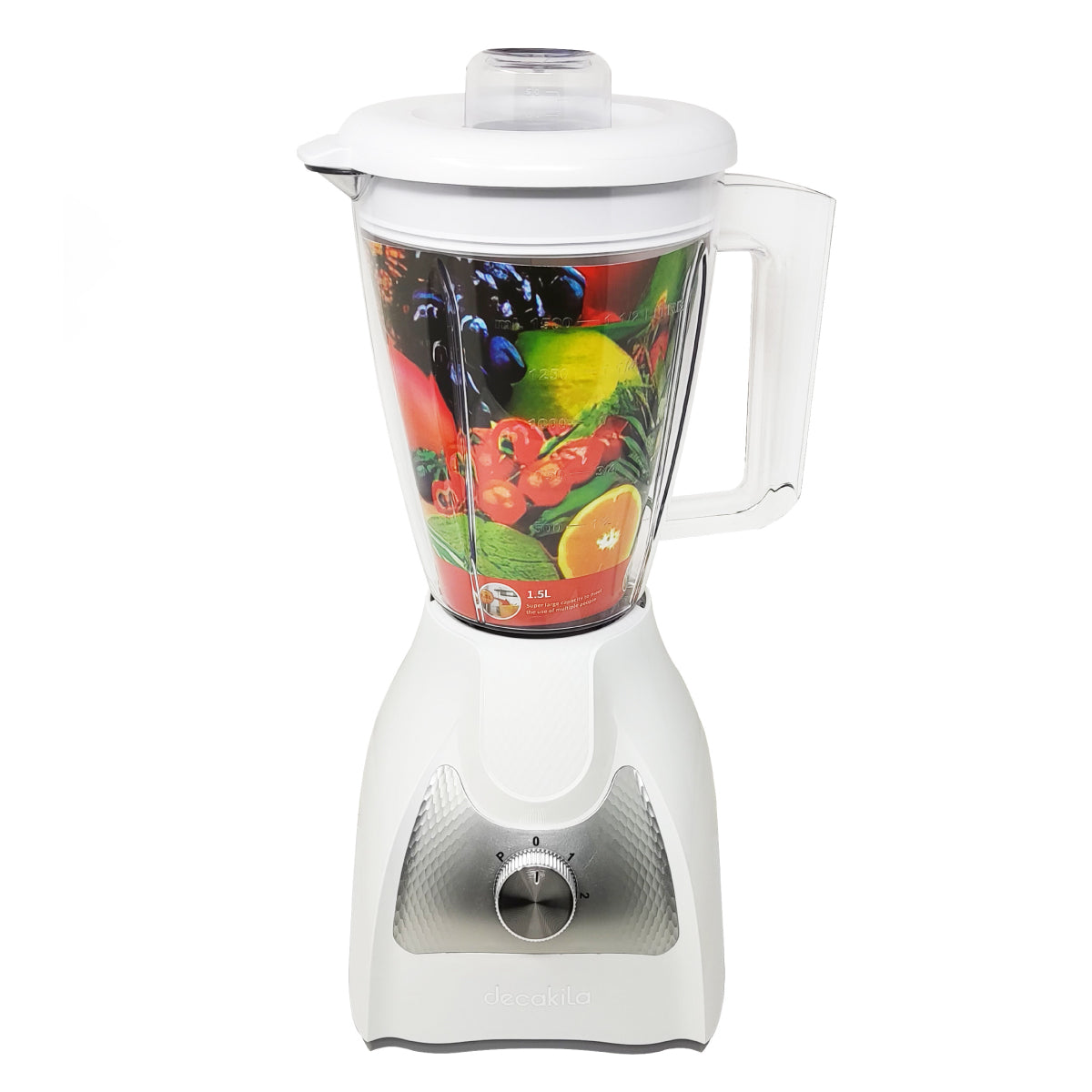 Licuadora 2 Velocidades + Pulso Vaso de Plástico Blanca Decakila KUJB043W