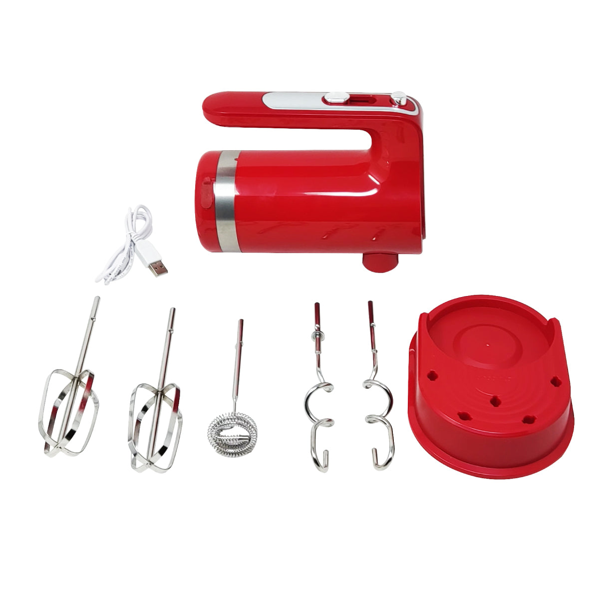 Batidora de Mano 7 Velocidades con Accesorios Inalámbrica Roja Decakila KMMX006R