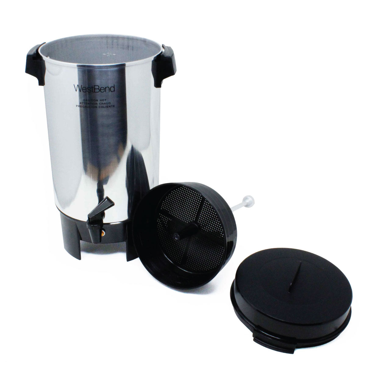 Cafetera Percoladora 42 Tazas de Aluminio West Bend CU0042PA23 (58802) (Caja de 2 Piezas)