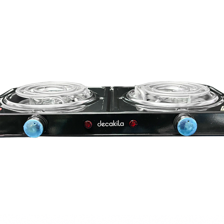 Parrilla eléctrica de 2 Resistencias con Regulador de Temperatura Negro Decakila KUCC002B