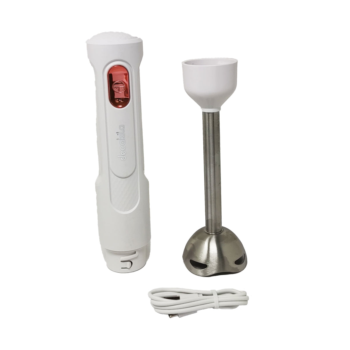 Batidora de Inmersión Blanca 1 Velocidad Inalámbrica Decakila KMJB037W (Caja con 8 Piezas)