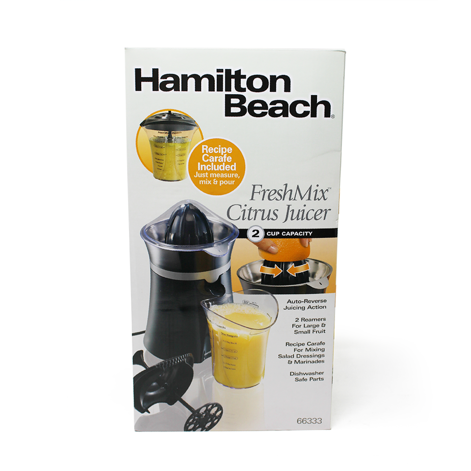 Exprimidor de Cítricos Motor Reversible FreshMix™ Negro Hamilton Beach 66333