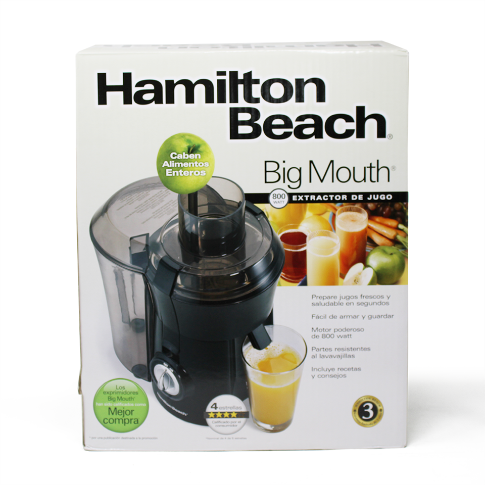 Extractor de Jugos Big Mouth Negro Hamilton Beach 67601