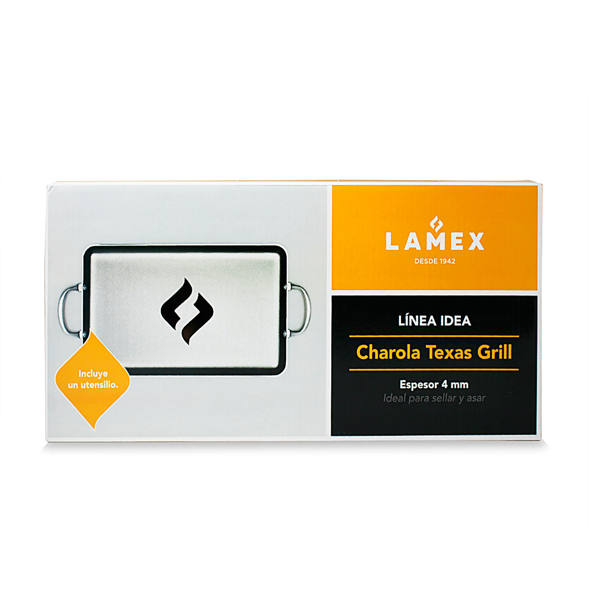 Plancha Charola Antiadherente Texas Grill con Volteador Lamex 6501-2 (Paquete de 8 Piezas)