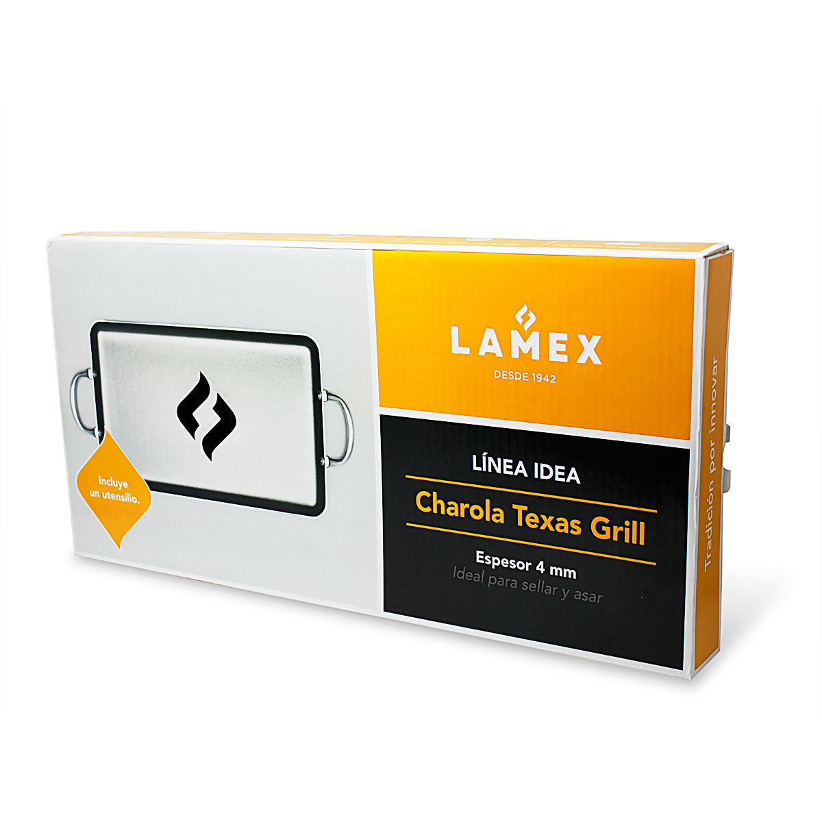 Plancha Charola Antiadherente Texas Grill con Volteador Lamex 6501-2 (Paquete de 8 Piezas)