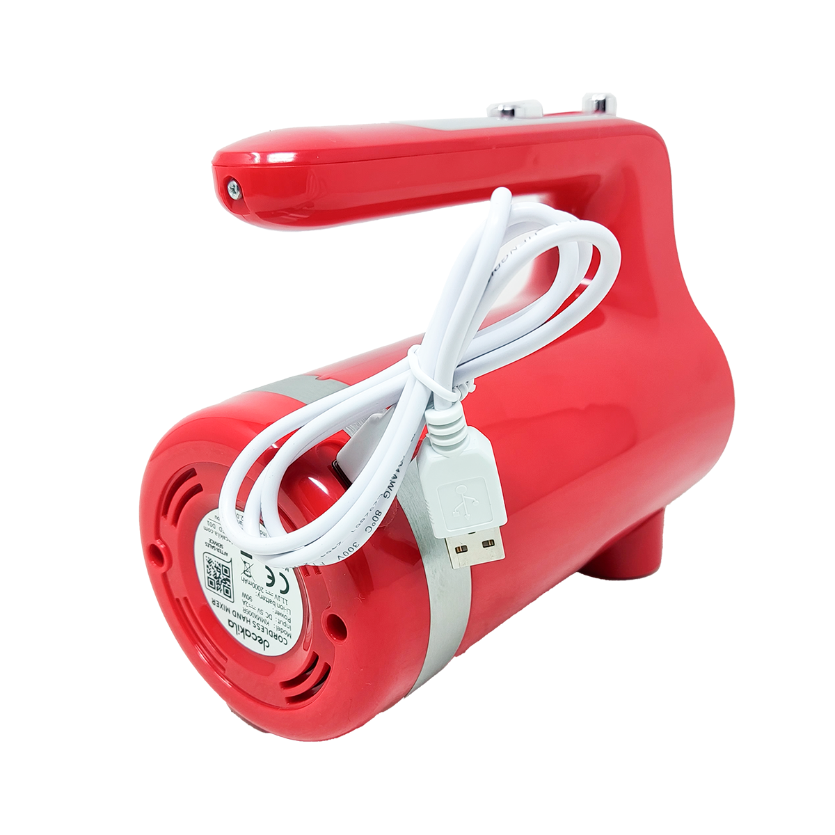Batidora de Mano 7 Velocidades con Accesorios Inalámbrica Roja Decakila KMMX006R