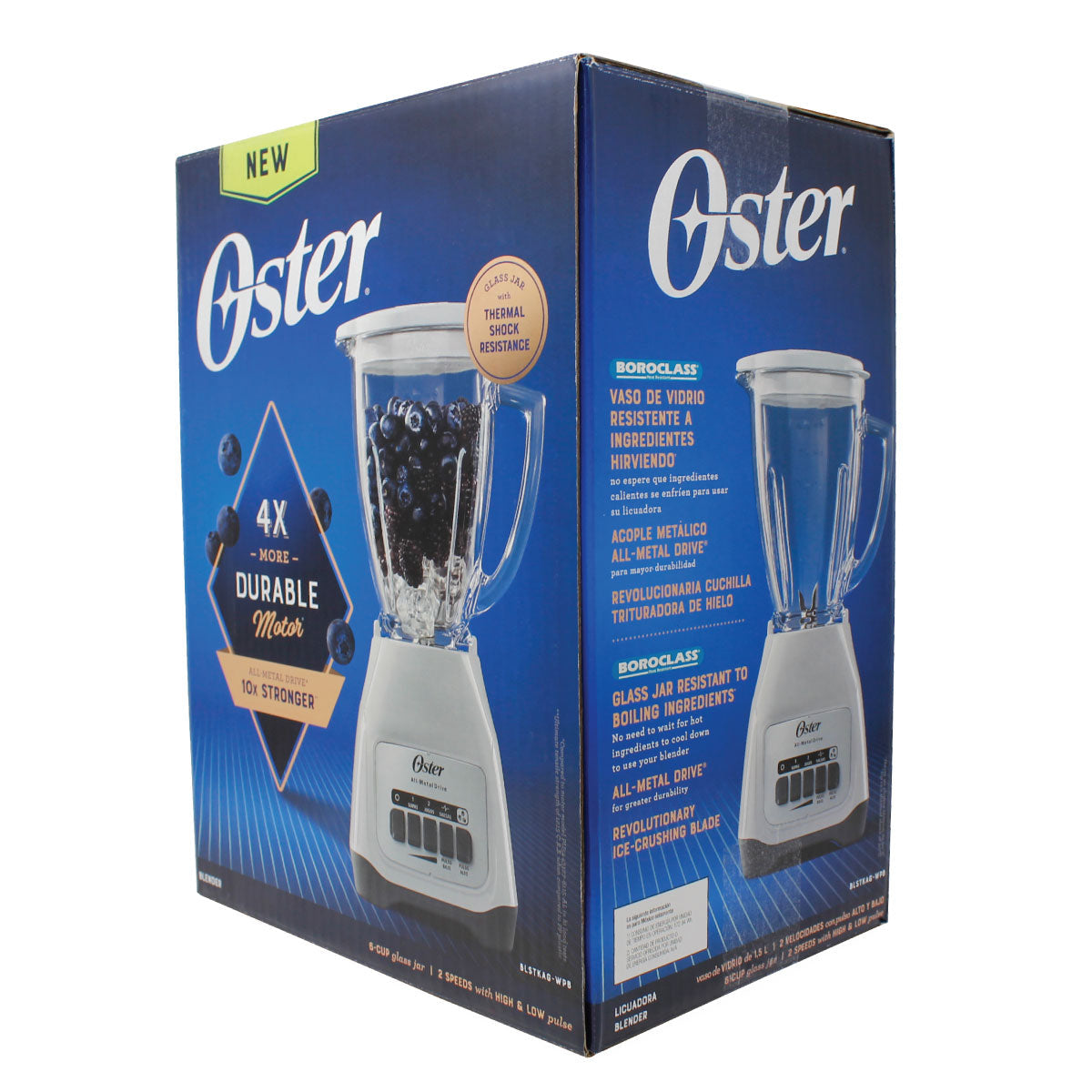 Licuadora 2 Velocidades + 2 Pulso Vaso de Vidrio Blanca Oster BLSTAG-WPB-013 (2110246)