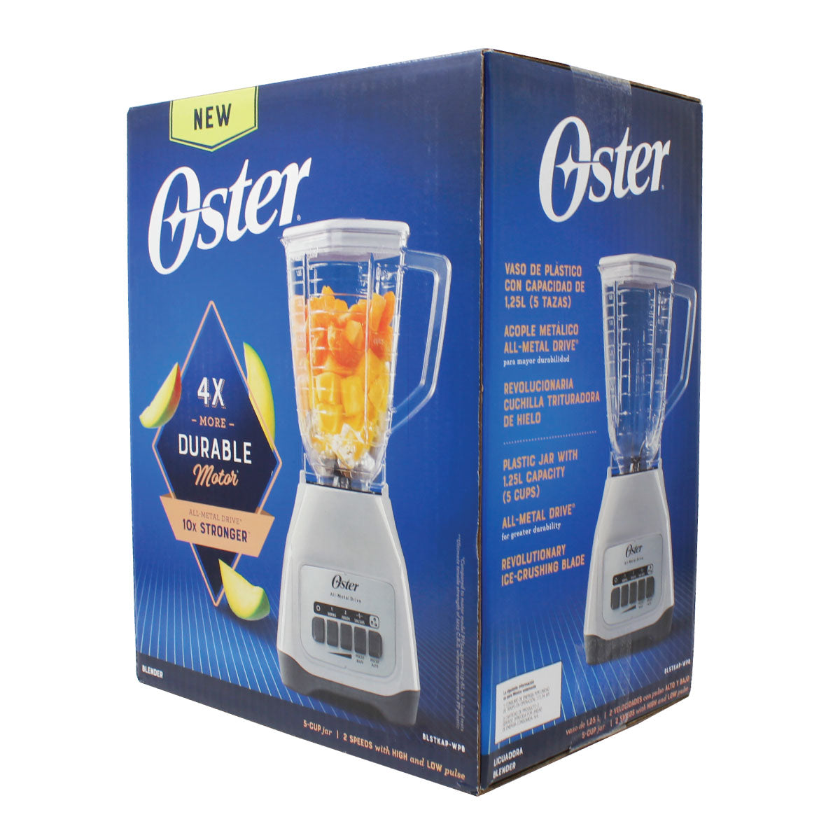 Licuadora 2 Velocidades + 2 Pulso Vaso de Plastico Blanca Oster BLSTKAP-WPB-013 (2110672)