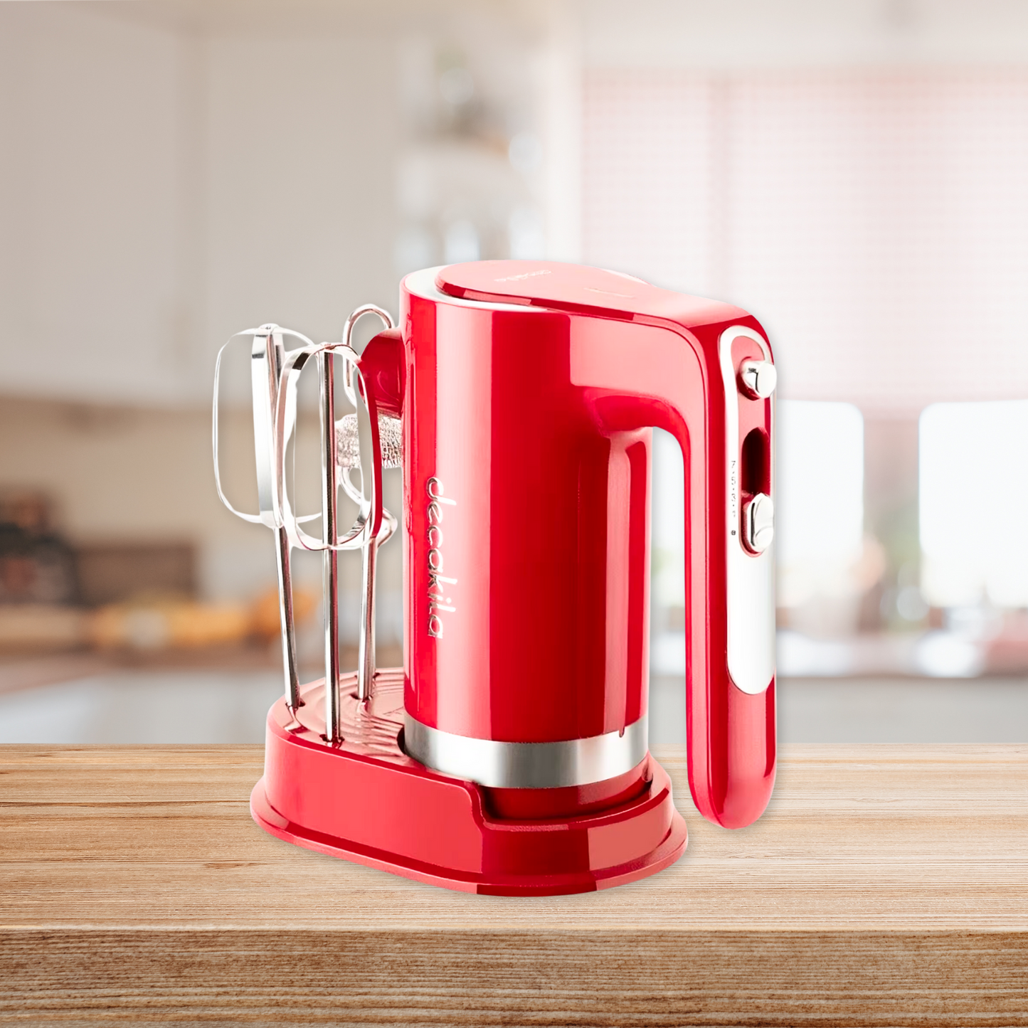 Batidora de Mano 7 Velocidades con Accesorios Inalámbrica Roja Decakila KMMX006R