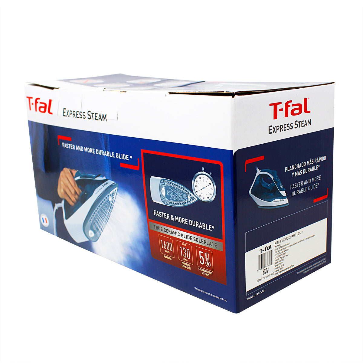 Plancha de Vapor Suela de Ceramica Express Steam Azul T-fal FV2830X0