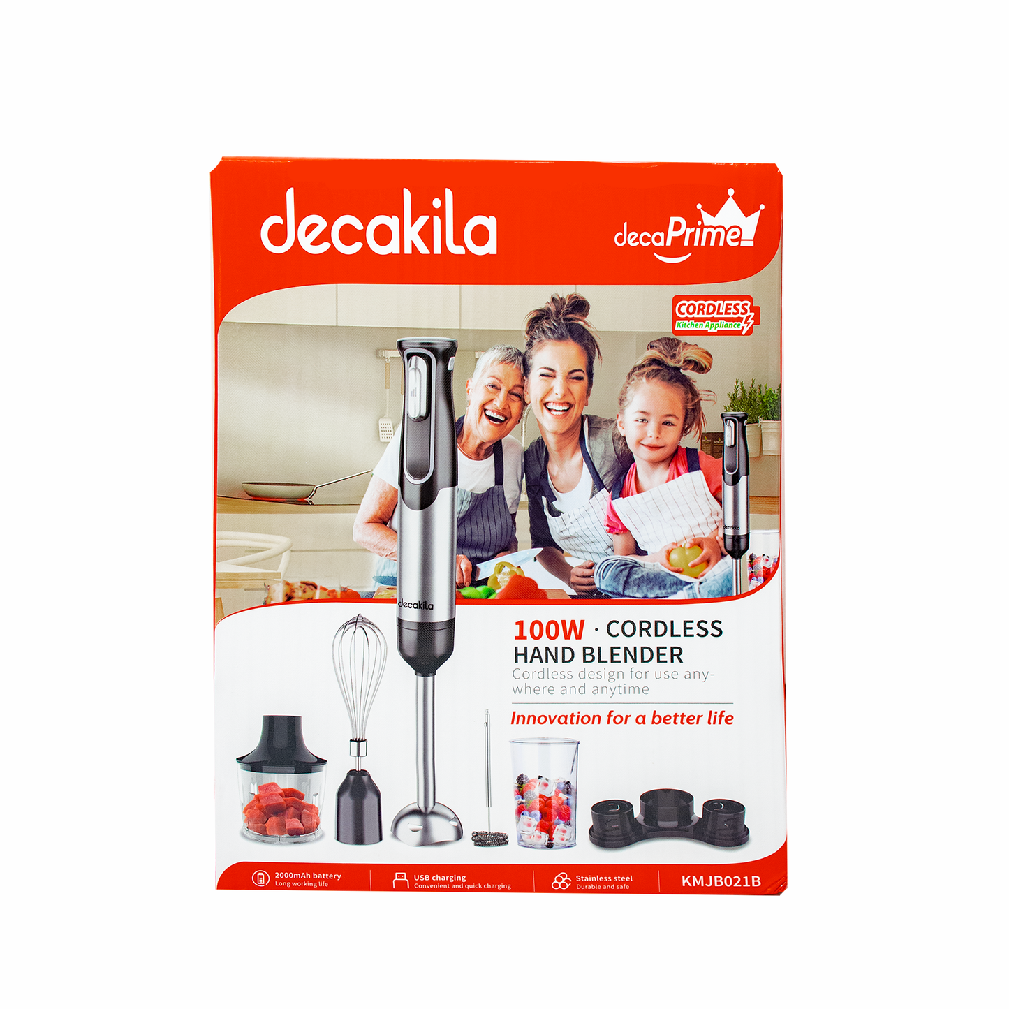 Batidora de inmersión 5 en 1 Inalámbrica Negra Decakila KMJB021B