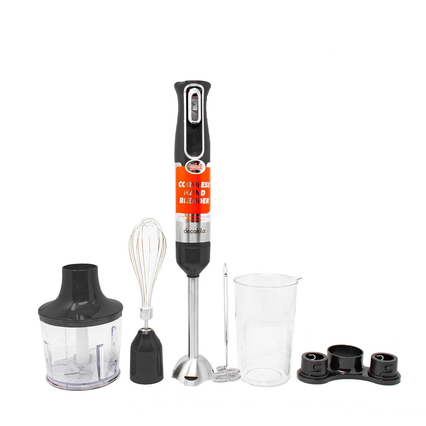 Batidora de inmersión 5 en 1 Inalámbrica Negra Decakila KMJB021B (Caja con 6 Piezas)