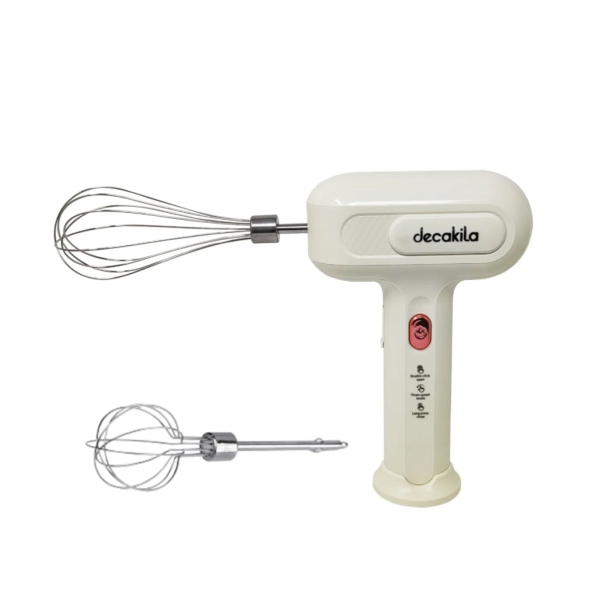 Batidora de Mano 3 Velocidades Inalámbrica Blanca Decakila KMMX018E