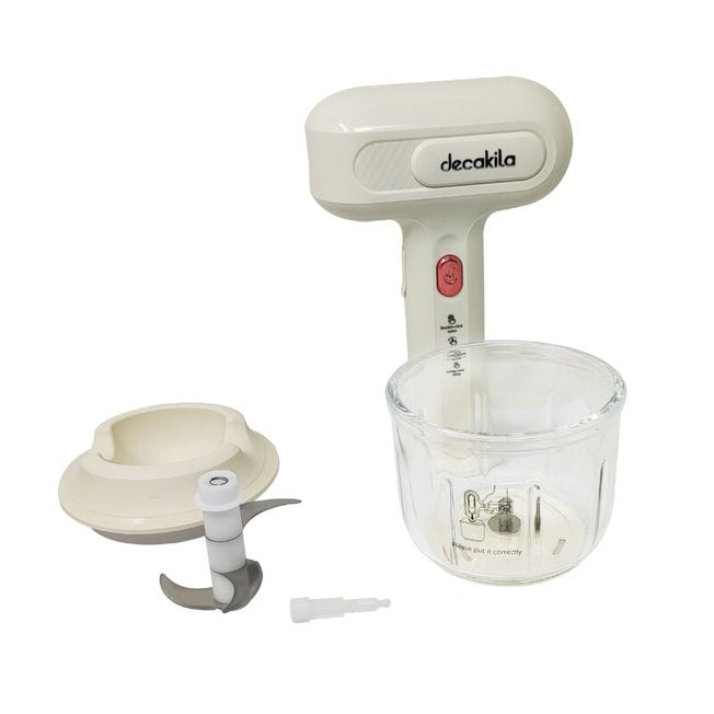 Batidora de Mano 3 Velocidades con Procesador Inalámbrica Blanca Decakila KMMX019E