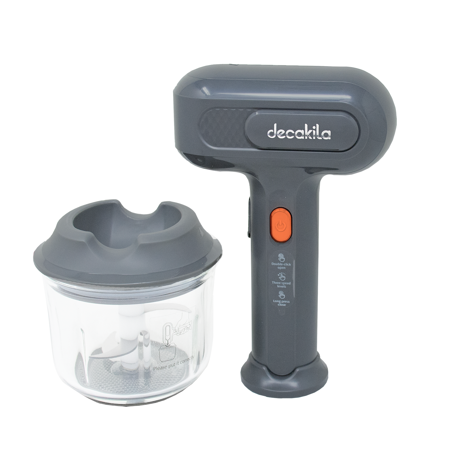 Batidora de Mano 3 Velocidades con Procesador Inalámbrica Negro Decakila KMMX019G