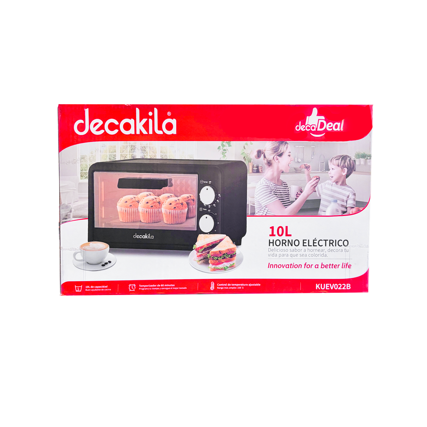 Horno Tostador Eléctrico 10 L Negro Decakila KUEV022B