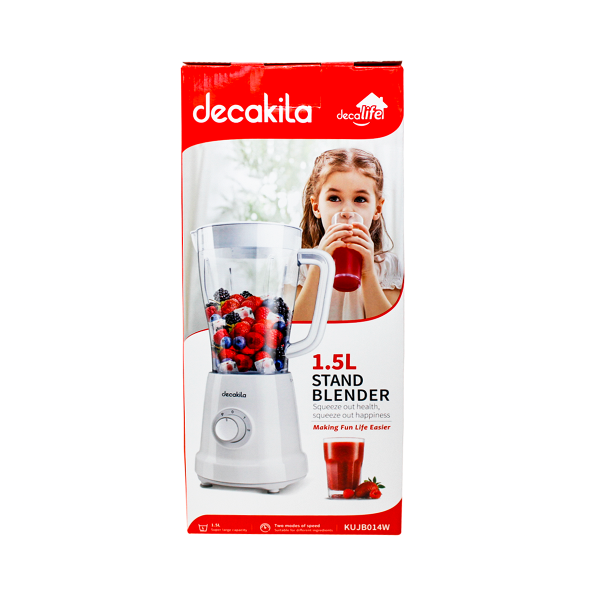 Licuadora 2 Velocidades + Pulso Vaso de Plástico 500 W Blanca Decakila KUJB014W