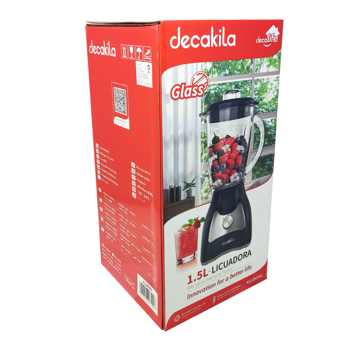 Licuadora 2 Velocidades Vaso Vidrio Azul Decakila KUJB045L