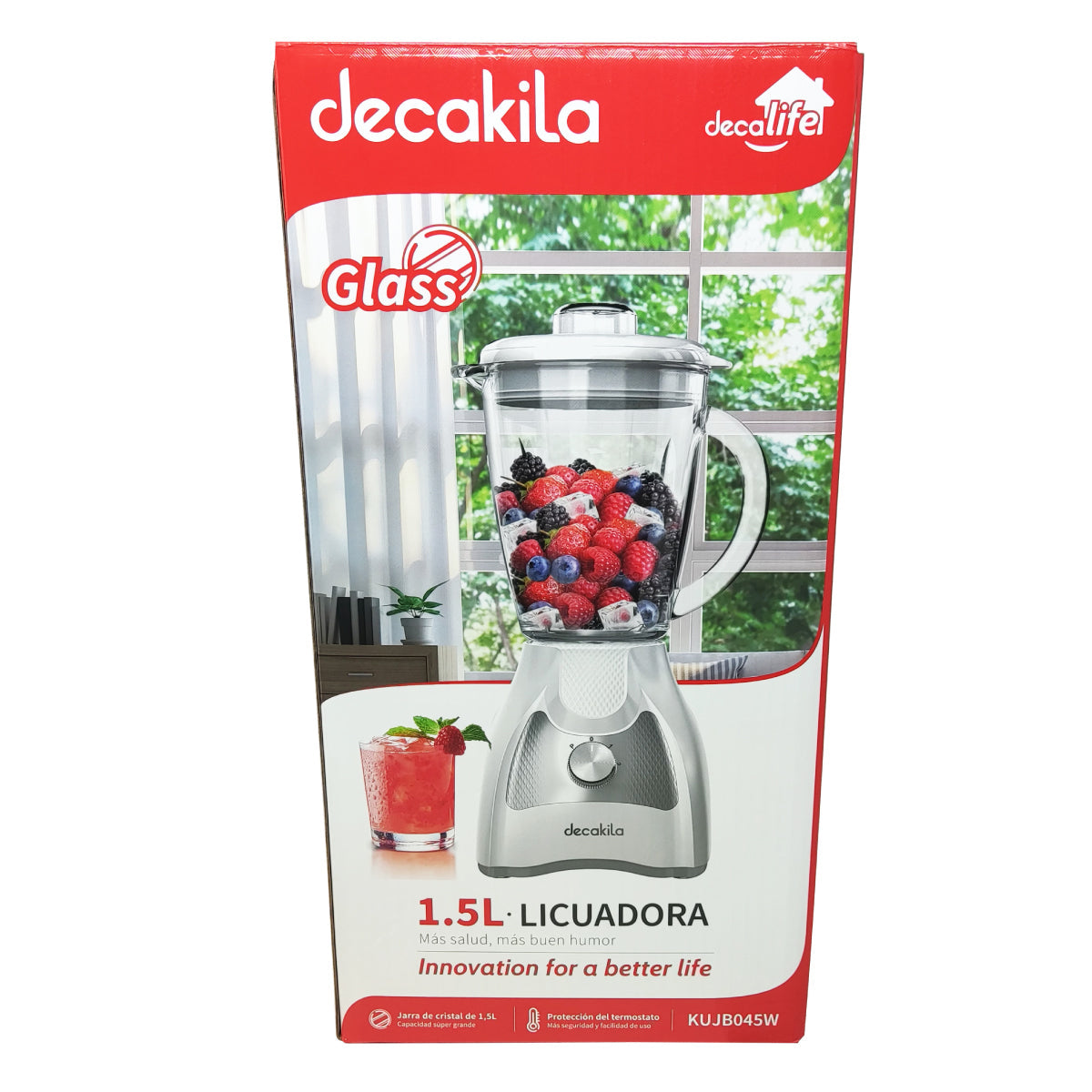 Licuadora 2 Velocidades Vaso Vidrio Blanco Decakila KUJB045W