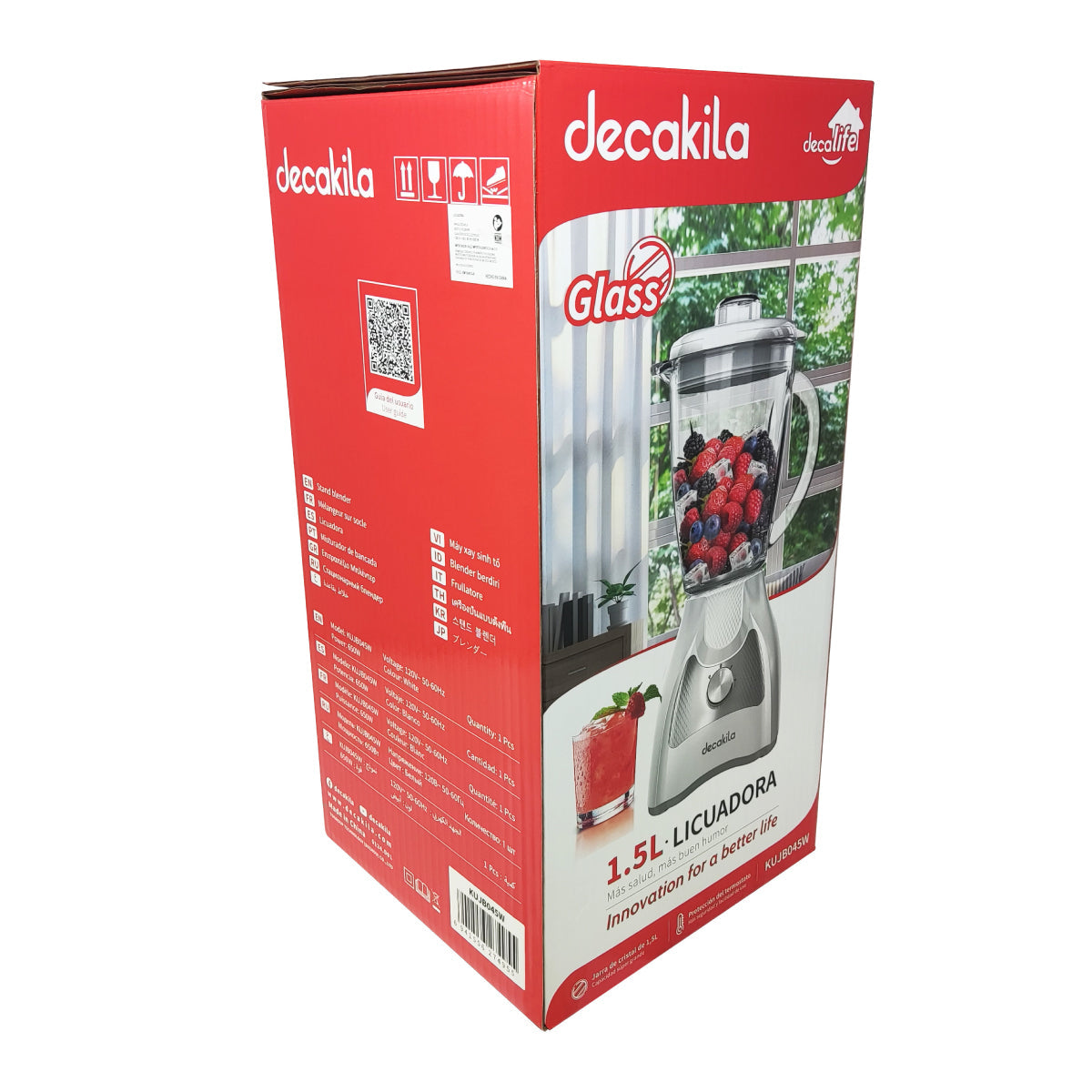 Licuadora 2 Velocidades Vaso Vidrio Blanco Decakila KUJB045W