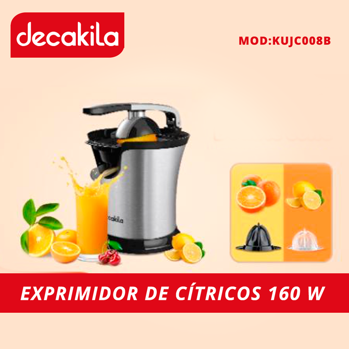 Exprimidor de Cítricos doble cono Eléctrico Acero Inoxidable Decakila KUJC008B
