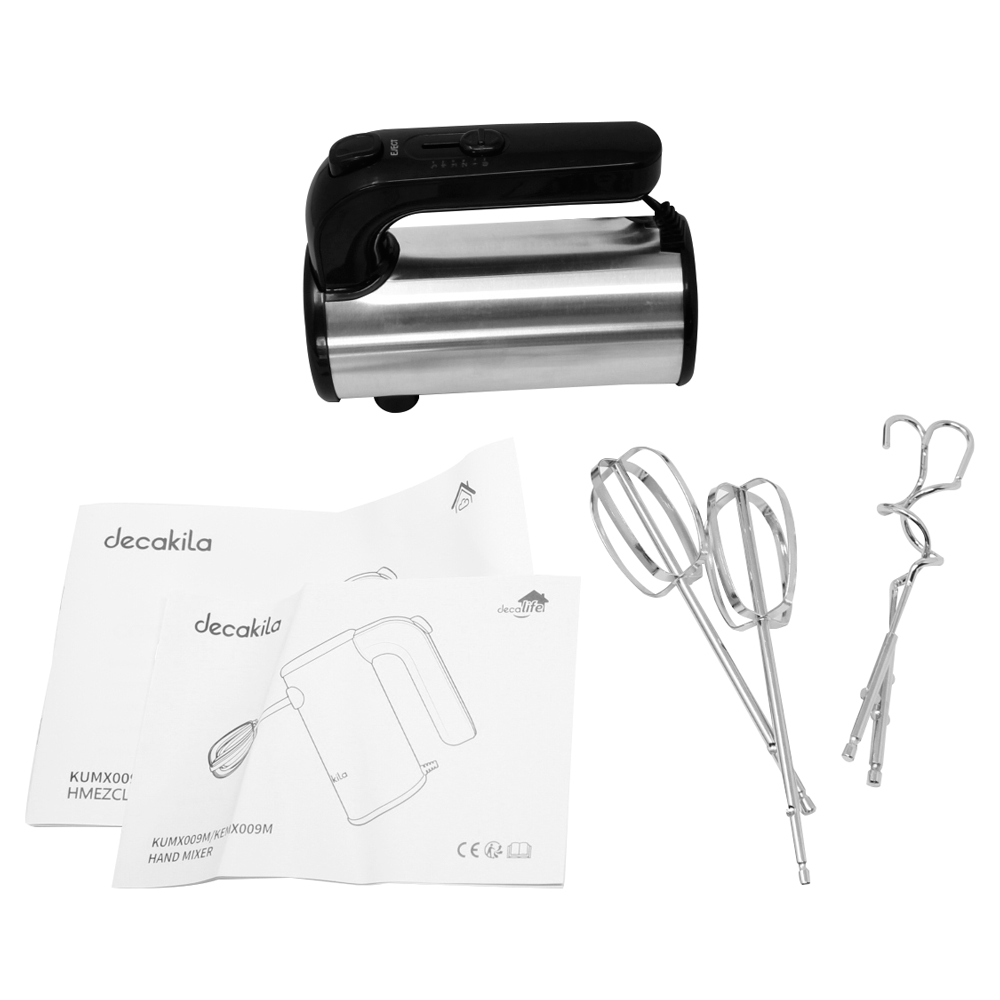 Batidora de Mano 5 Velocidades 150 W Acero Inoxidable Decakila KUMX009M (Caja con 16 Piezas)