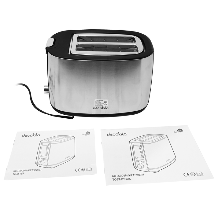 Tostador 2 Rebanadas Acero Inoxidable 750 W Decakila KUTS009M (Paquete con 6 piezas)
