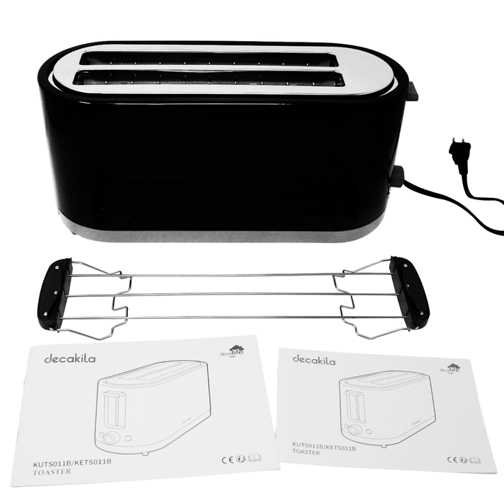 Tostador Multifunción 4 Rebanadas 1400 W Negro Decakila KUTS011B (Paquete con 6 piezas)