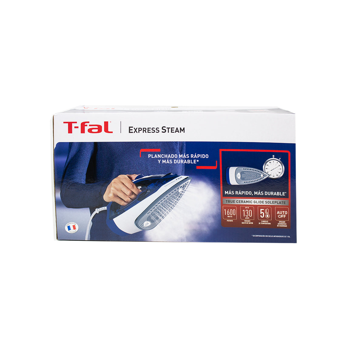 Plancha de Vapor Suela de Ceramica con Autoapagado Express Steam Azul T-Fal FV2864X0