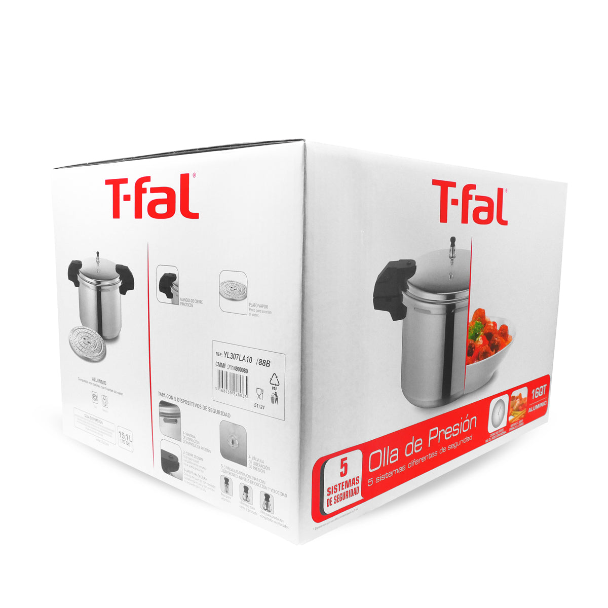 Olla Express de Presión 16 Qt (15 L) Secure Aluminio T-fal YL307LA10