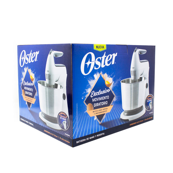 Batidora de Mano y Pedestal 6 Velocidades Tazón de Acero Inoxidable Blanca Oster FPSTHS3612