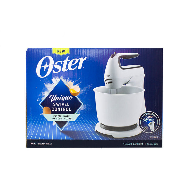 Batidora de Mano y Pedestal 6 Velocidades Tazón de Plástico Blanca Oster FPSTHS3610