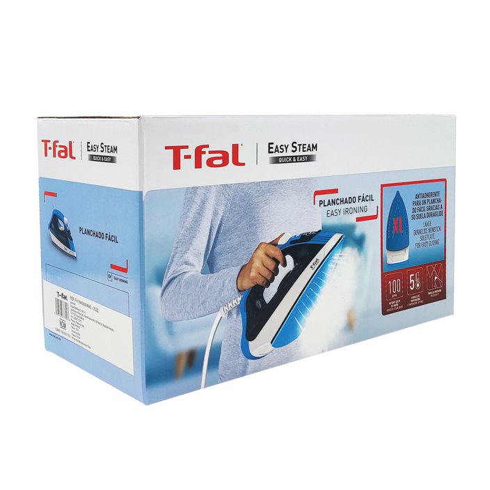 Plancha De Vapor Suela de Cerámica Easy Steam Azul T-Fal FV1940X0